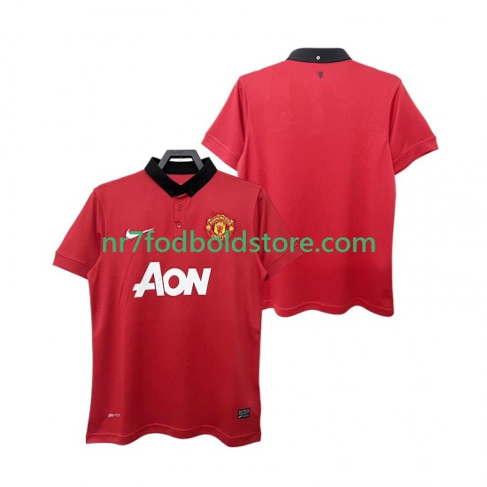 Manchester United Trøje 2013 2014 Retro Mænd Hjemmebane Fodboldsæt Kortærmet