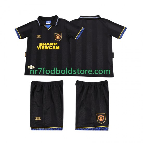 Manchester United Trøje 1993 Retro Børn Udebane Fodboldsæt 1994 Kortærmet