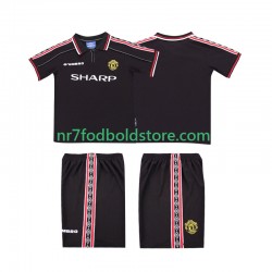 Manchester United Trøje Retro Børn Udebane Fodboldsæt 1998 1999 Kortærmet