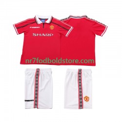 Manchester United Trøje Retro Børn Hjemmebane Fodboldsæt 1998 1999 Kortærmet