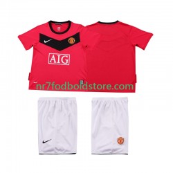 Manchester United Trøje 2009 Retro Børn Hjemmebane Fodboldsæt 2010 Kortærmet