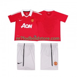 Manchester United Trøje Retro Børn Hjemmebane Fodboldsæt 2011 2010 Kortærmet