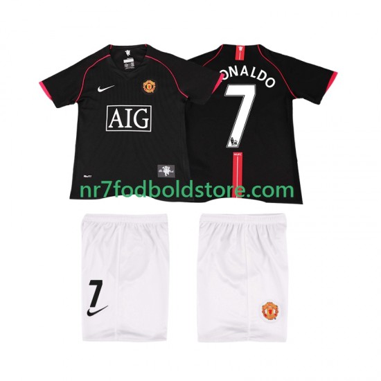 Manchester United Trøje Ronaldo 7 2007 Retro Børn Udebane Fodboldsæt 2008 Kortærmet