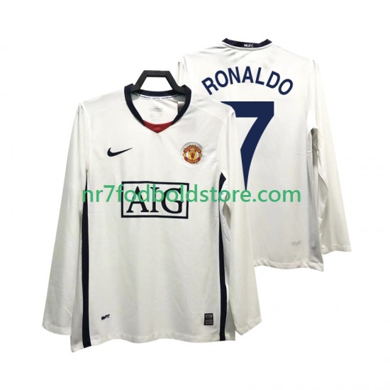 Manchester United Trøje Ronaldo 7 Premier League 2009 Retro Mænd Udebane Fodboldsæt 2008 Langærmet