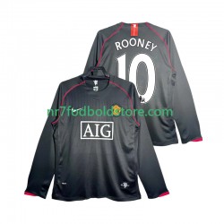 Manchester United Trøje Rooney 10 2007 Retro Mænd Udebane Fodboldsæt 2008 Langærmet