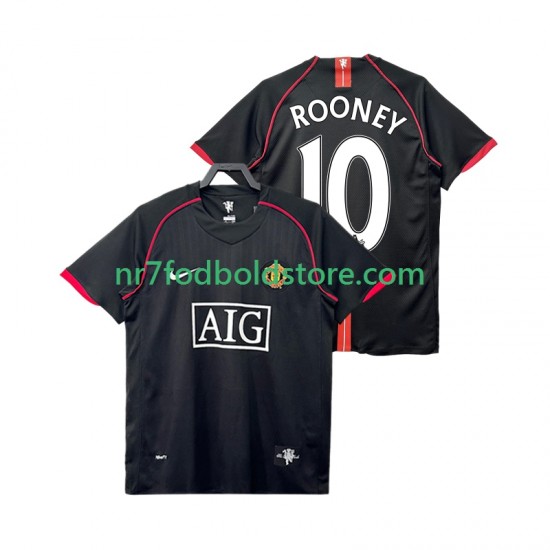 Manchester United Trøje Rooney 10 2007 Retro Mænd Udebane Fodboldsæt 2008 Kortærmet
