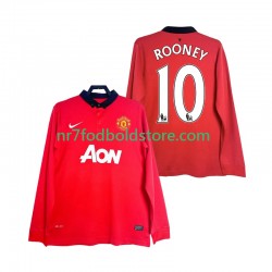 Manchester United Trøje Rooney 10 2013 2014 Retro Mænd Hjemmebane Fodboldsæt Langærmet