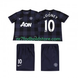 Manchester United Trøje Rooney 10 2013 2014 Retro Børn Udebane Fodboldsæt Kortærmet