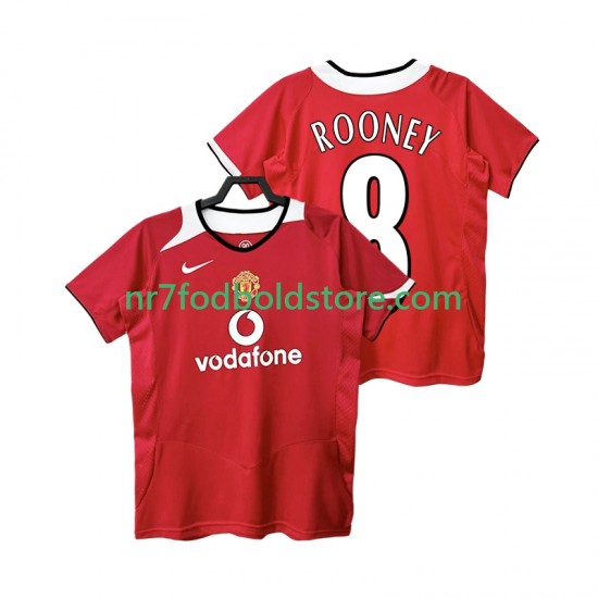 Manchester United Trøje Rooney 8 2005 Retro Mænd Hjemmebane Fodboldsæt 2006 Kortærmet