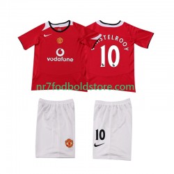 Manchester United Trøje Ruud van Nistelrooy 2005 Retro Børn Hjemmebane Fodboldsæt 2006 Kortærmet