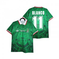 Mexico Trøje BLANCO 11 Retro Mænd Hjemmebane Fodboldsæt 1998 Kortærmet