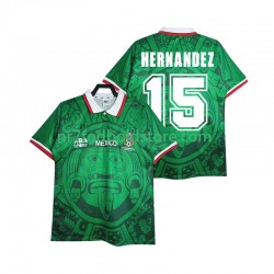 Mexico Trøje HERNANDEZ 15 Retro Mænd Hjemmebane Fodboldsæt 1998 Kortærmet