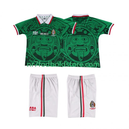 Mexico Trøje Retro Børn Hjemmebane Fodboldsæt 1998 Kortærmet