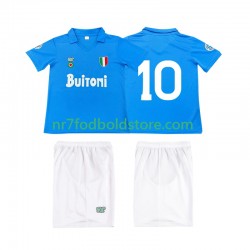 Napoli Trøje 10 1987 1988 Retro Børn Hjemmebane Fodboldsæt Kortærmet