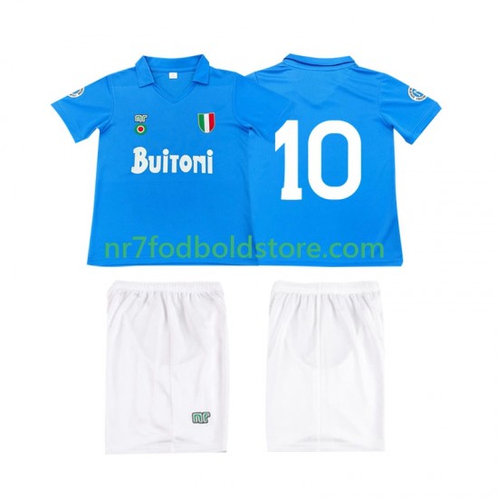 Napoli Trøje 10 1987 1988 Retro Børn Hjemmebane Fodboldsæt Kortærmet