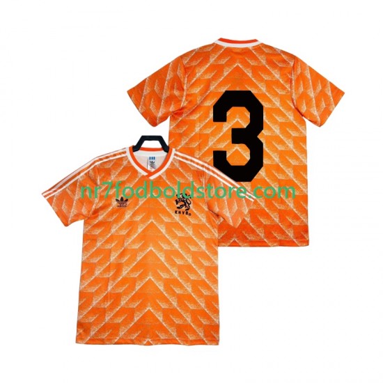 Holland Trøje 3 1988 Retro Mænd Hjemmebane Fodboldsæt Kortærmet