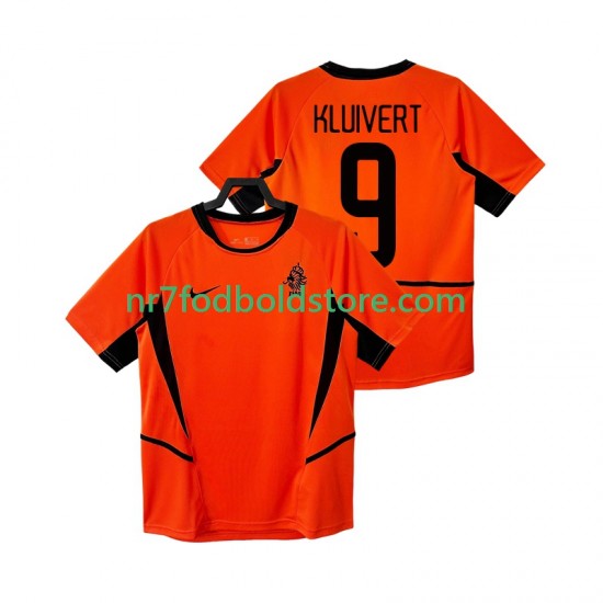 Holland Trøje KLUIVERT 9 Retro Mænd Hjemmebane Fodboldsæt 2002 Kortærmet