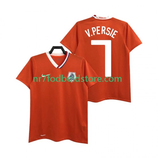 Holland Trøje Robin van Persie 7 Retro Mænd Hjemmebane Fodboldsæt 2008 Kortærmet