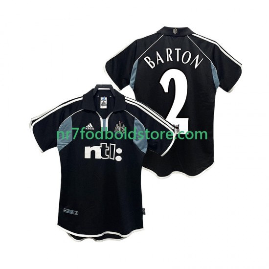 Newcastle United Trøje BARTON 2 2000 2001 Retro Mænd Udebane Fodboldsæt Kortærmet