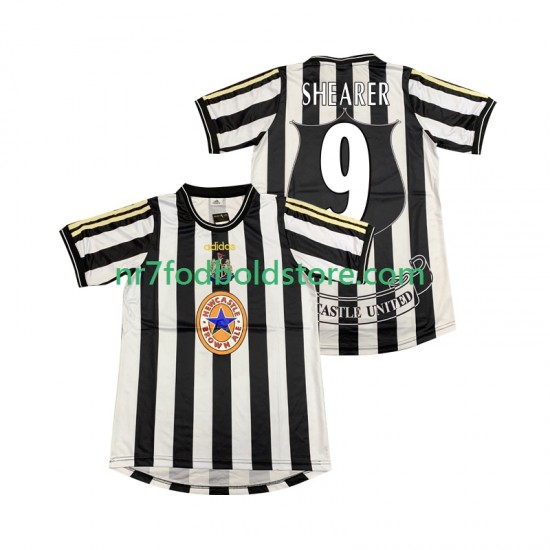 Newcastle United Trøje SHEARER 9 1997 Retro Mænd Hjemmebane Fodboldsæt 1999 Kortærmet