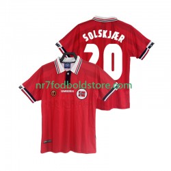 Norge Trøje SOLSKJAER 20 Retro Mænd Hjemmebane Fodboldsæt 1998 Kortærmet