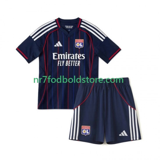 Olympique Lyon Trøje Børn Udebane Fodboldsæt 2025-2026 Kortærmet