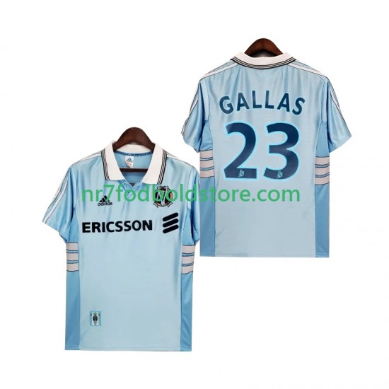 Olympique de Marseille Trøje Gallas 23 Retro Mænd Udebane Fodboldsæt 1998 1999 Kortærmet