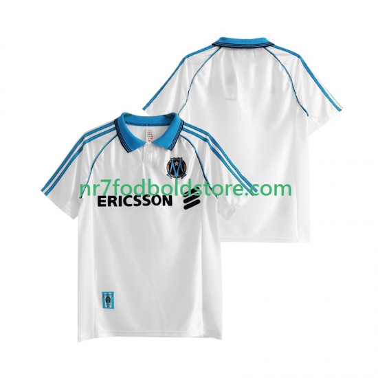 Olympique de Marseille Trøje Retro Mænd Hjemmebane Fodboldsæt 1998 1999 Kortærmet