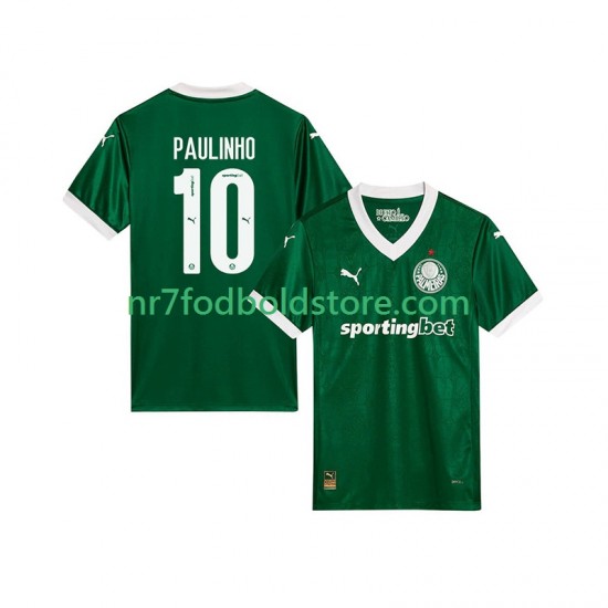 Palmeiras Trøje Paulinho 10 Mænd Hjemmebane Fodboldsæt 2025-2026 Kortærmet