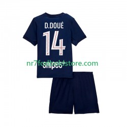 Paris Saint-Germain Trøje Desire Doue 14 Børn Hjemmebane Fodboldsæt 2025-2026 Kortærmet