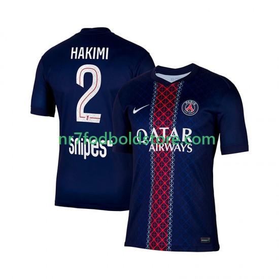 Paris Saint-Germain Trøje Hakimi 2 Mænd Hjemmebane Fodboldsæt 2025-2026 Kortærmet