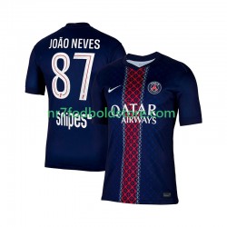 Paris Saint-Germain Trøje Joao Neves 87 Mænd Hjemmebane Fodboldsæt 2025-2026 Kortærmet