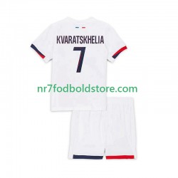 Paris Saint-Germain Trøje Khvicha Kvaratskhelia 7 Børn Udebane Fodboldsæt 2025-2026 Kortærmet