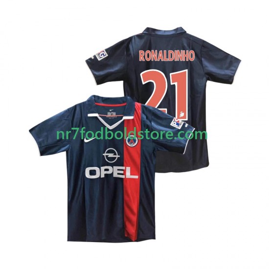 Paris Saint-Germain Trøje RONALDINHO 21 2001 Retro Mænd Hjemmebane Fodboldsæt 2002 Kortærmet