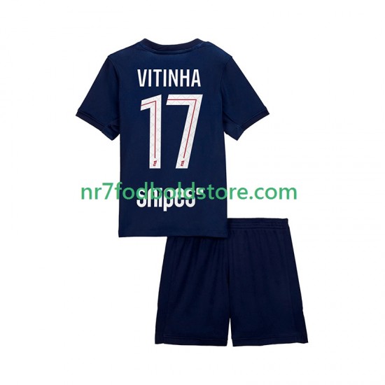 Paris Saint-Germain Trøje Vitinha 17 Børn Hjemmebane Fodboldsæt 2025-2026 Kortærmet
