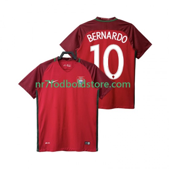 Portugal Trøje BERNARDO 10 2016 Retro Mænd Hjemmebane Fodboldsæt Kortærmet