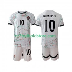 Portugal Trøje Bernardo Silva 10 Børn Udebane Fodboldsæt 2025-2026 Kortærmet