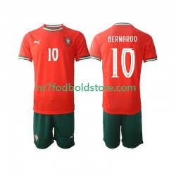 Portugal Trøje Bernardo Silva 10 Børn Hjemmebane Fodboldsæt 2025-2026 Kortærmet