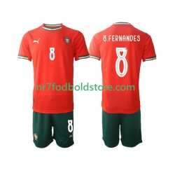 Portugal Trøje Bruno Fernandes 8 Børn Hjemmebane Fodboldsæt 2025-2026 Kortærmet