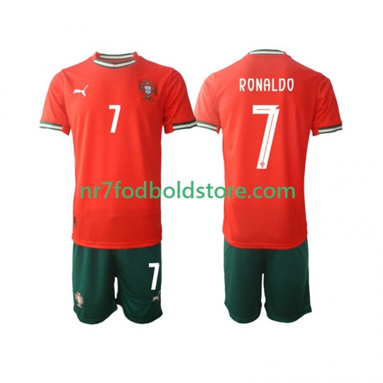 Portugal Trøje Cristiano Ronaldo 7 Børn Hjemmebane Fodboldsæt 2025 Kortærmet