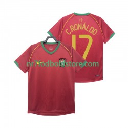 Portugal Trøje Crstiano Ronaldo 17 Retro Mænd Hjemmebane Fodboldsæt 2006 Kortærmet
