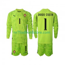 Portugal Trøje Diogo Costa 1 Målmand Børn Hjemmebane Fodboldsæt 2025 Langærmet