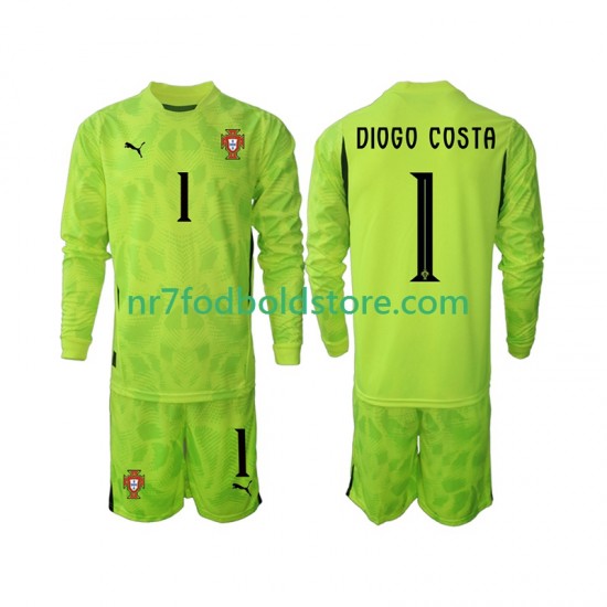 Portugal Trøje Diogo Costa 1 Målmand Børn Hjemmebane Fodboldsæt 2025 Langærmet
