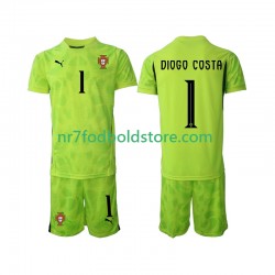 Portugal Trøje Diogo Costa 1 Målmand Børn Hjemmebane Fodboldsæt 2025 Kortærmet