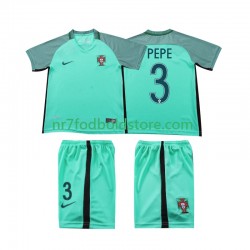 Portugal Trøje PEPE 3 2016 Retro Børn Udebane Fodboldsæt Kortærmet