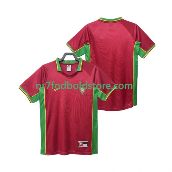 Portugal Trøje Retro Mænd Hjemmebane Fodboldsæt 1998 Kortærmet