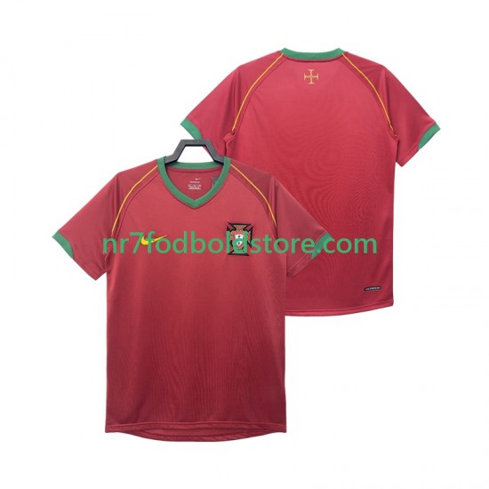 Portugal Trøje Retro Mænd Hjemmebane Fodboldsæt 2006 Kortærmet