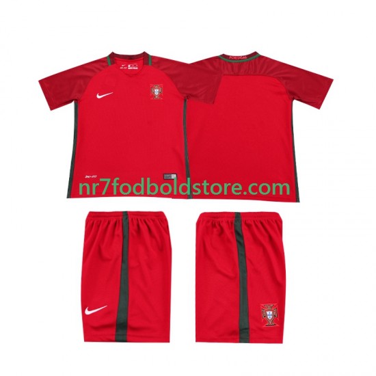 Portugal Trøje 2016 Retro Børn Hjemmebane Fodboldsæt Kortærmet