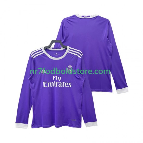 Real Madrid Trøje 2016 2017 Retro Mænd Udebane Fodboldsæt Langærmet