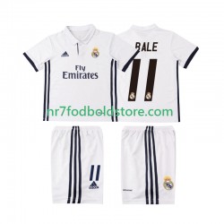 Real Madrid Trøje BALE 11 2016 2017 Retro Børn Hjemmebane Fodboldsæt Kortærmet